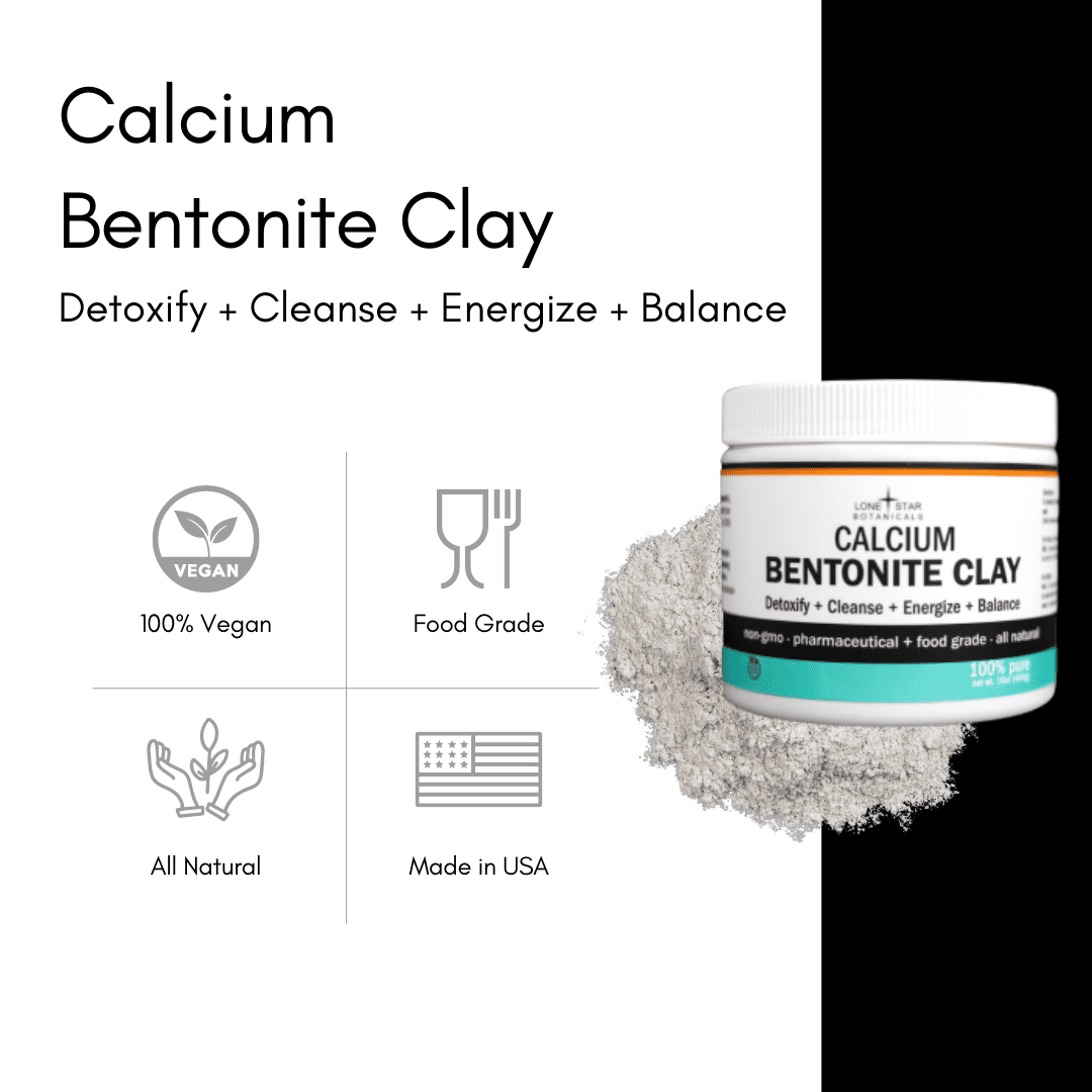 Calcium Bentonite Clay 1lb. Jar Lone Star Botanicals