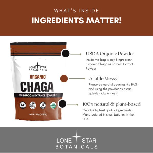 Chaga Mushroom Extract Powder - 100g - Image 3