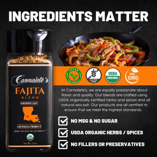 Carmalete's Fajita Blend (Organic) - 3oz. Jar - Image 3