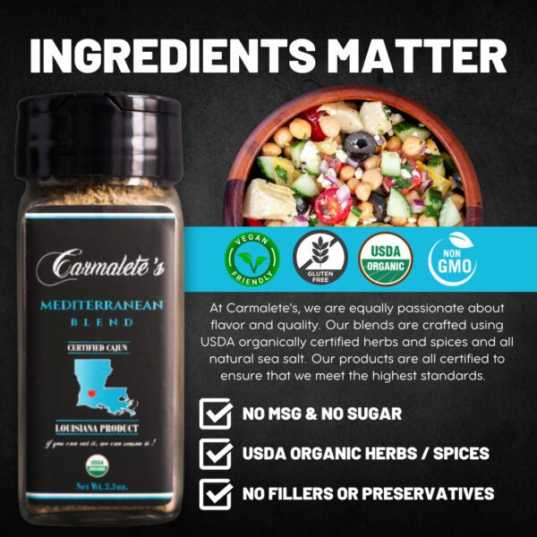 Carmalete's Mediterranean Blend (Organic) - 3oz. Jar - Image 3