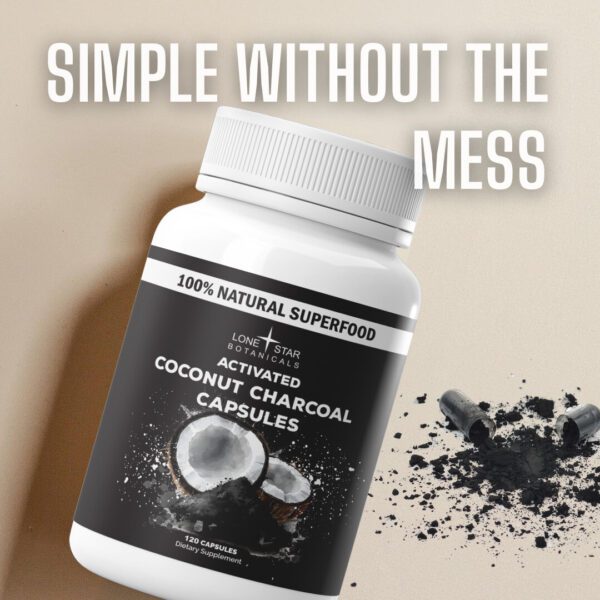Activated Coconut Charcoal Capsules - 120ct - Image 3
