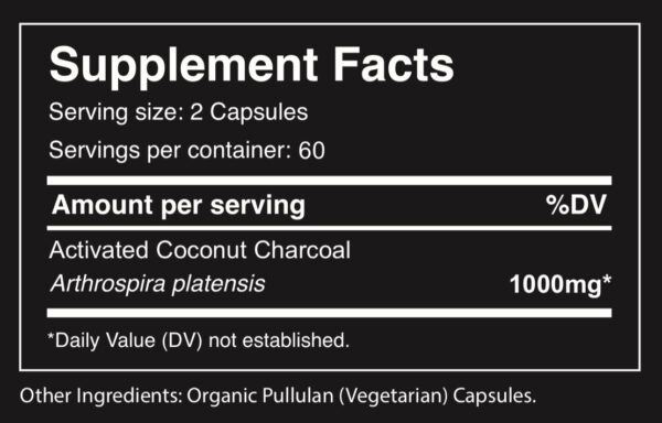 Activated Coconut Charcoal Capsules - 120ct - Image 6